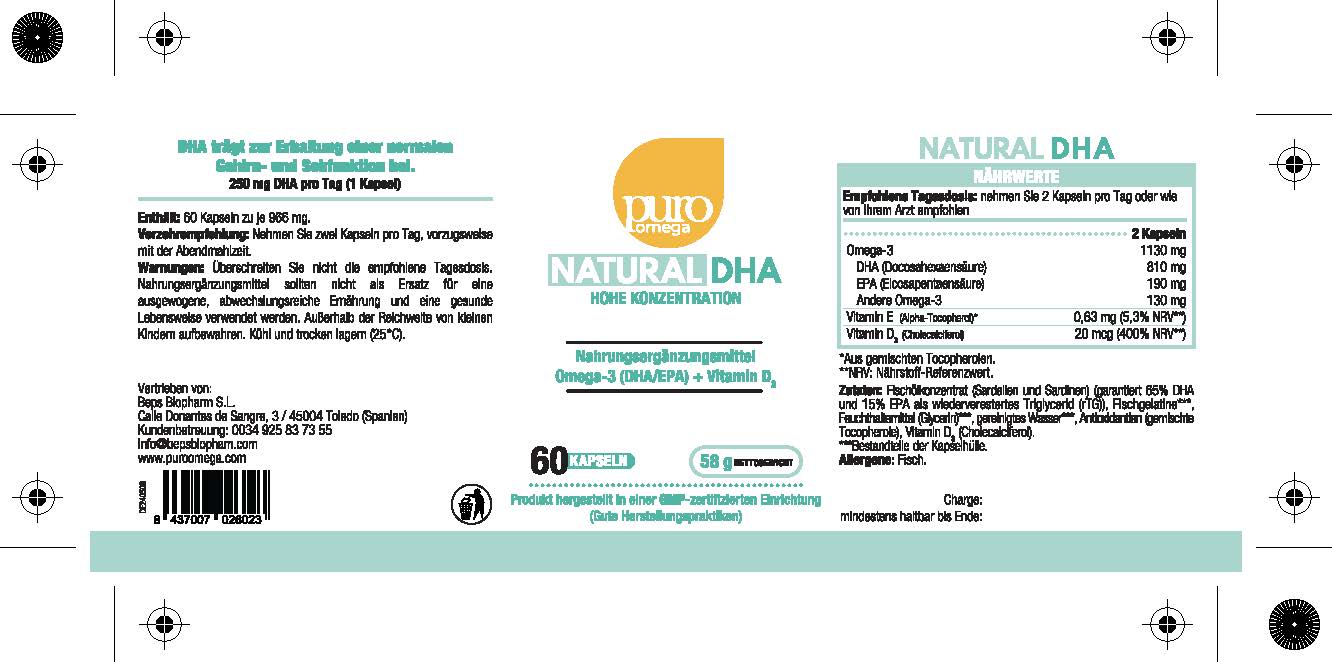 Omega-3 DHA von Puro Omega – Für ein gesundes Gehirn, scharfe Augen und ein starkes Immunsystem [60 Kapseln]