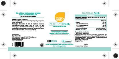 Omega-3 DHA von Puro Omega – Für ein gesundes Gehirn, scharfe Augen und ein starkes Immunsystem [60 Kapseln]
