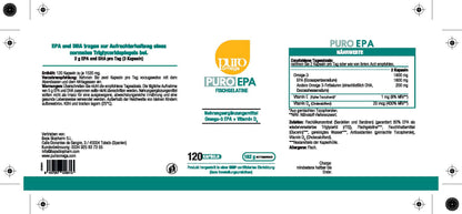Omega-3 EPA von Puro Omega – Für Herz, Entzündungen und emotionale Balance [120 Kapseln]